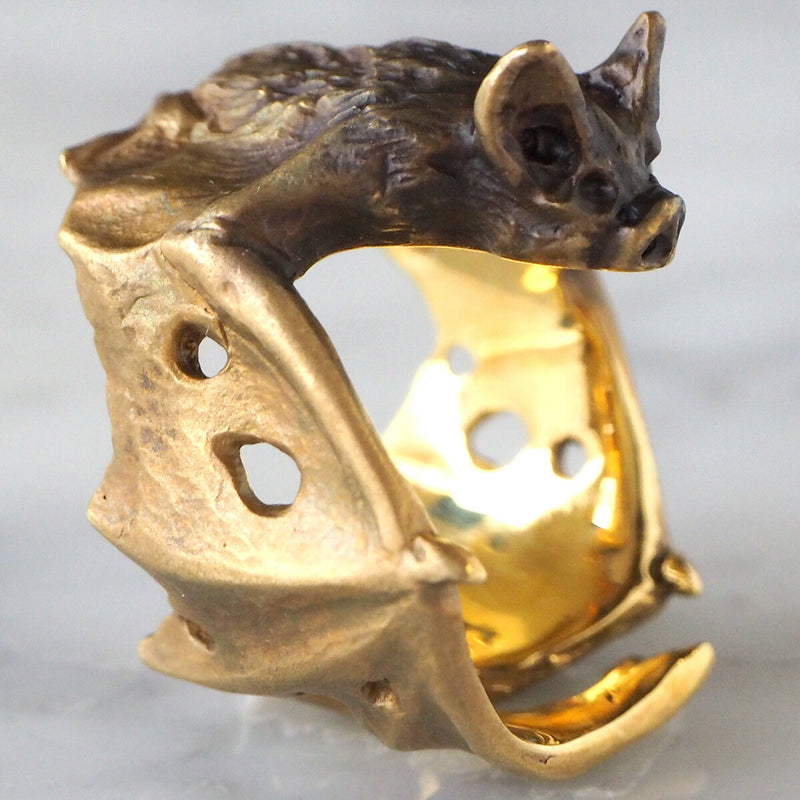 DECOvienya handmade accessories bat ring gold [DE-063G] 