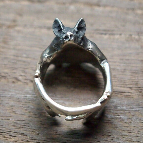 DECOvienya（デコヴィーニャ） 手作りアクセサリー こうもりリング シルバー [DE-063S]