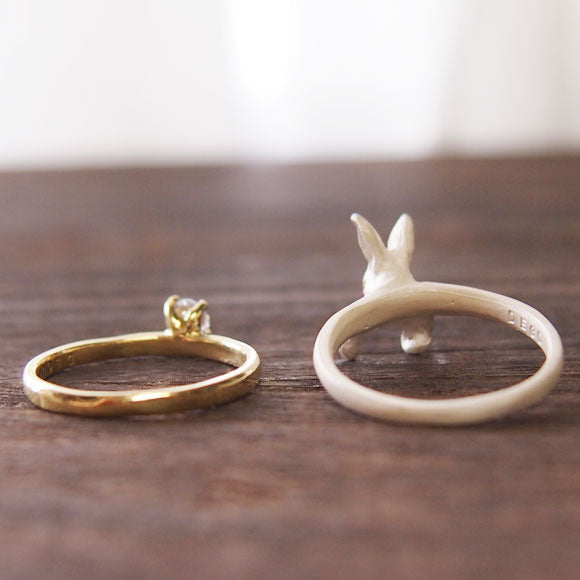 DECOvienya handmade accessories rabbit treasure ring white [DE-067W] 
