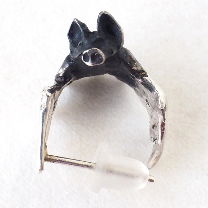 DECOvienya handmade accessories bat earrings silver 925 one ear [DE-070S] 