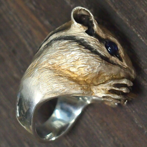 DECOvienya Handmade accessories Large chipmunk ring Silver [DE-084S] 