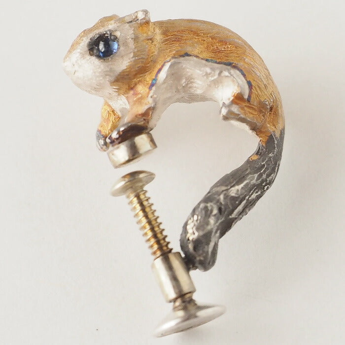 DECOvienya handmade accessories flying squirrel earrings silver one ear [DE-085-E] 
