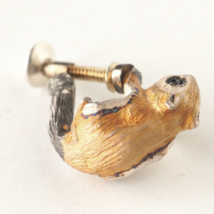 DECOvienya handmade accessories flying squirrel earrings silver one ear [DE-085-E] 