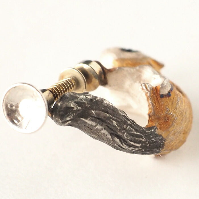 DECOvienya handmade accessories flying squirrel earrings silver one ear [DE-085-E] 