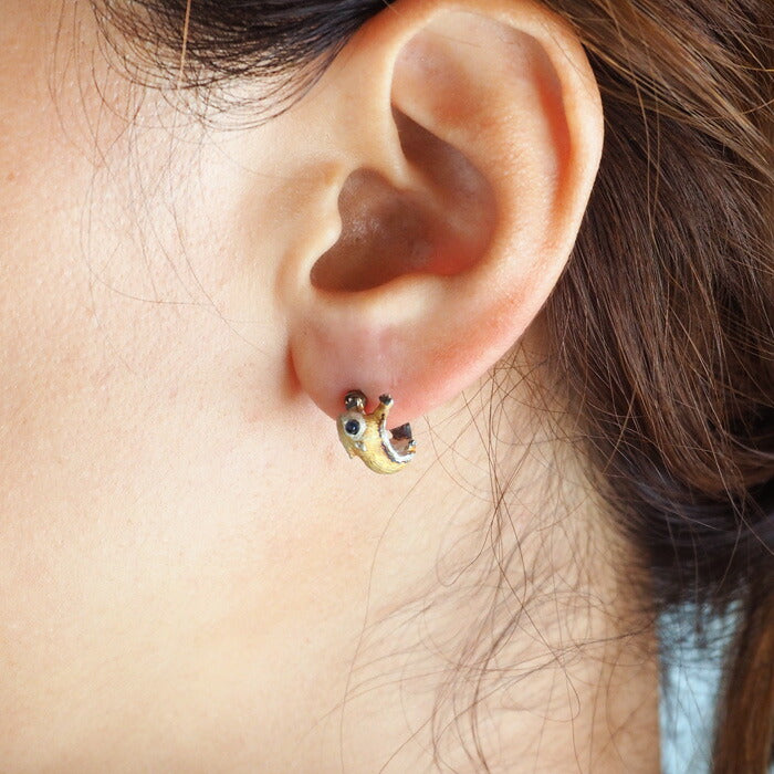 DECOvienya handmade accessories flying squirrel earrings silver one ear [DE-085-E] 