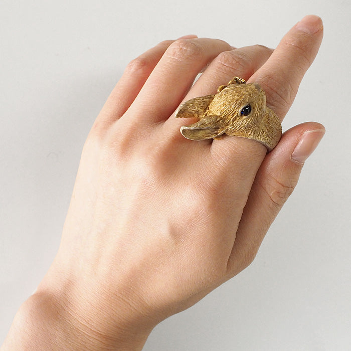 DECOvienya Handmade Accessory Rabbit Mushroom Ring Silver 925 Ladies [DE-090] 