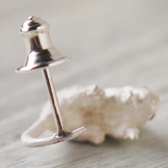 DECOvienya handmade accessories mouse earrings silver one ear white [DE-096W] 