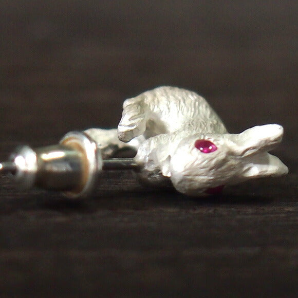 DECOvienya（デコヴィーニャ） 手作りアクセサリー ウサギのピアス ホワイト 片耳 [DE-100W]