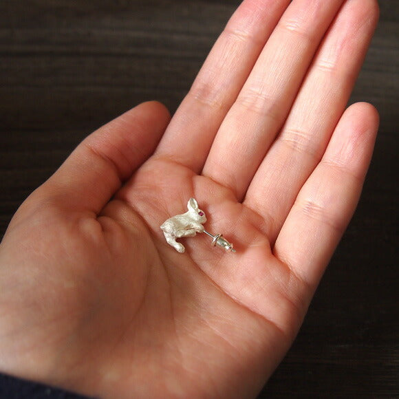 DECOvienya handmade accessories rabbit earrings white one ear [DE-100W] 