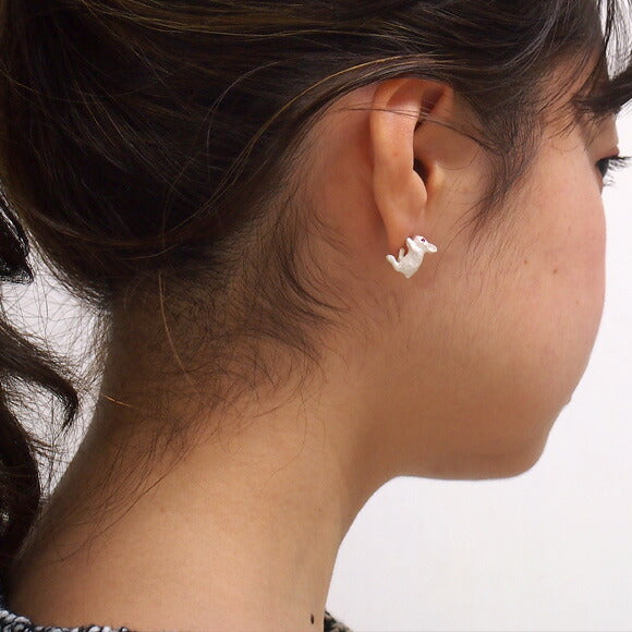 DECOvienya（デコヴィーニャ） 手作りアクセサリー ウサギのピアス ホワイト 片耳 [DE-100W]