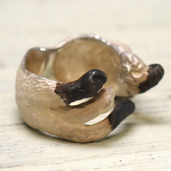 DECOvienya Handmade accessories good night cat ring silver [DE-102] 