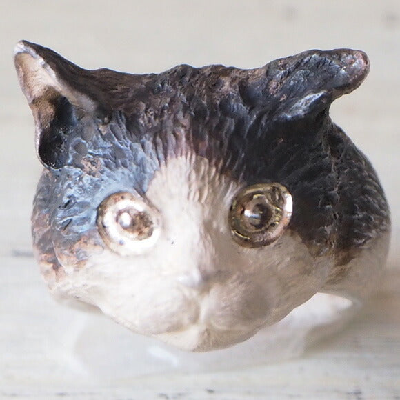 DECOvienya handmade accessories cat ring silver [DE-112] 