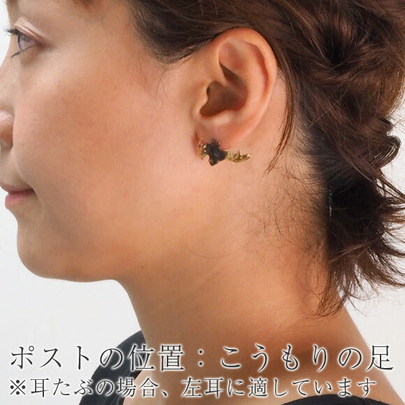 [Type 2] DECOvienya Handcrafted Accessories Bat Rest Earrings Gold One Ear [DE-116G] 