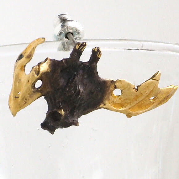 【2タイプ】DECOvienya（デコヴィーニャ） 手作りアクセサリー こうもりの休憩ピアス ゴールド 片耳 [DE-116G]