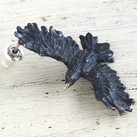 DECOvienya Handmade Accessories Flying Crow Earrings Black One Ear [DE-117B] 