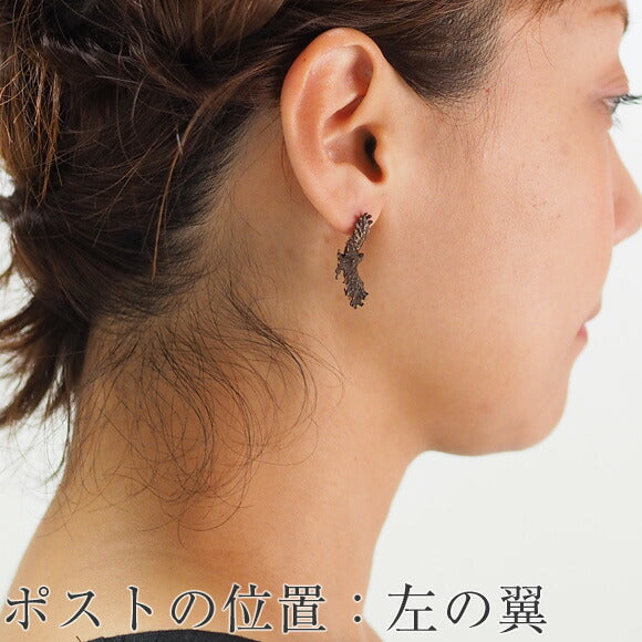 DECOvienya Handmade Accessories Flying Crow Earrings Gold One Ear [DE-117G] 