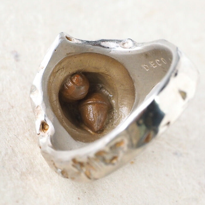 DECOvienya Handcrafted Accessory Nest Hole Momonga Ring Silver [DE-124] 
