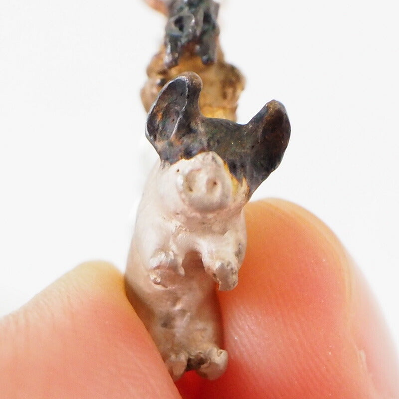 DECOvienya（デコヴィーニャ） 手作りアクセサリー 子ブタとニワトリのペンダント [DE-135]