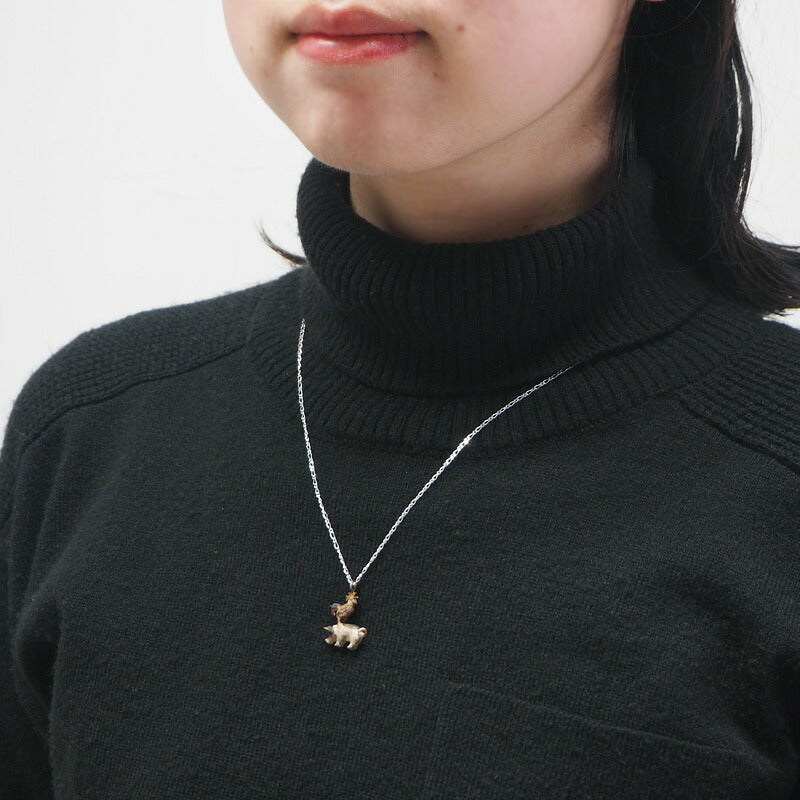 DECOvienya（デコヴィーニャ） 手作りアクセサリー 子ブタとニワトリのペンダント [DE-135]