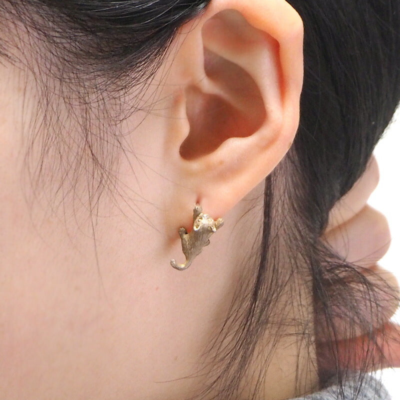 DECOvienya Handcrafted Accessory Crazy Cat Earrings Brown Tiger &amp; Hachiware Set of 2 [DE-137] 