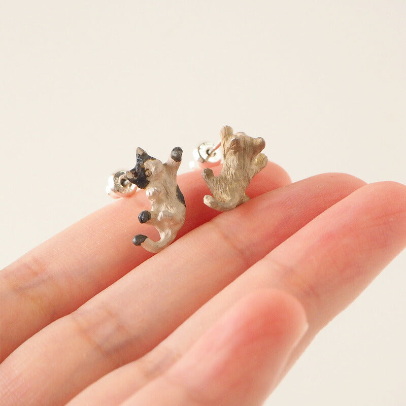 DECOvienya Handcrafted Accessory Crazy Cat Earrings Brown Tiger &amp; Hachiware Set of 2 [DE-137] 