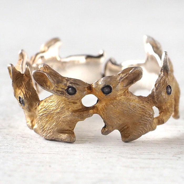 DECOvienya handmade accessories rabbit friend ring silver [DE-148S] 