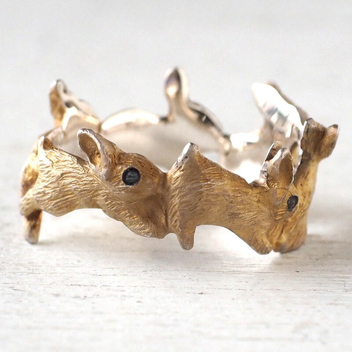 DECOvienya handmade accessories rabbit friend ring silver [DE-148S] 