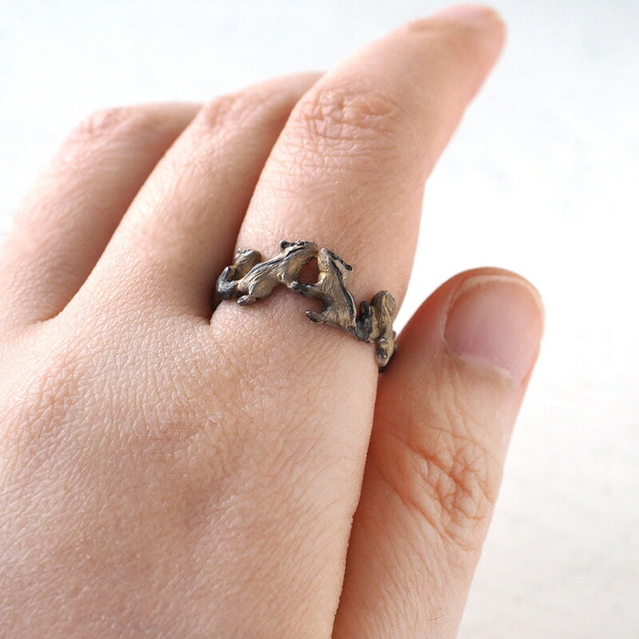 DECOvienya Handmade accessories chipmunk friend ring silver [DE-149S] 