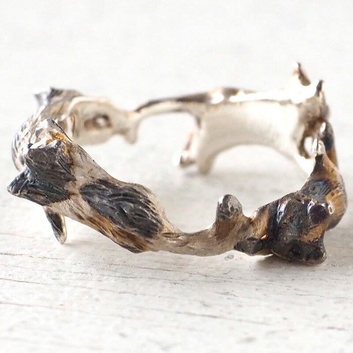 DECOvienya handmade accessories cat friend ring silver [DE-150S] 