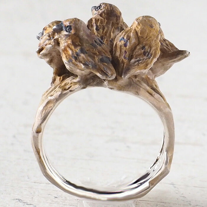 DECOvienya Handmade accessories Oshikura sparrow ring Silver [DE-152] 