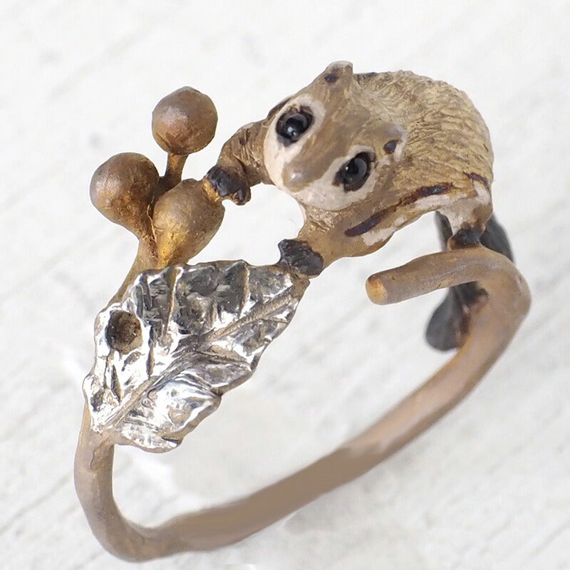 DECOvienya（デコヴィーニャ） 手作りアクセサリー モモンガ木の実リング シルバー [DE-153]