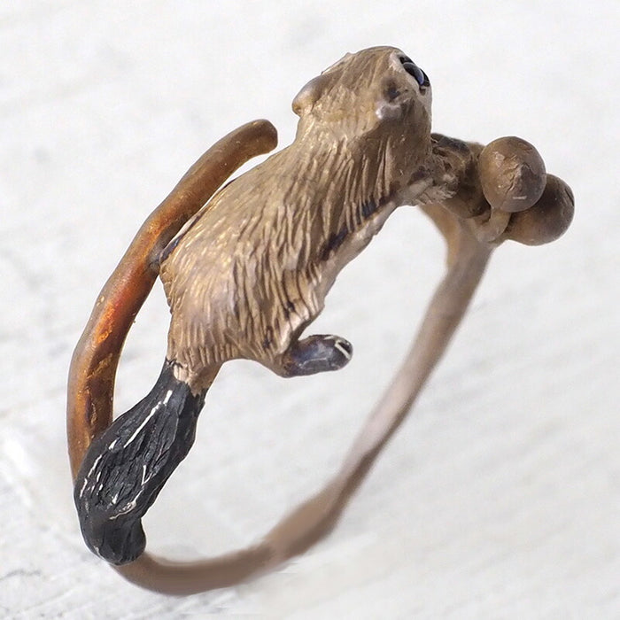DECOvienya handmade accessories Momonga nut ring silver [DE-153] 