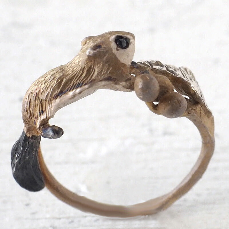 DECOvienya（デコヴィーニャ） 手作りアクセサリー モモンガ木の実リング シルバー [DE-153]