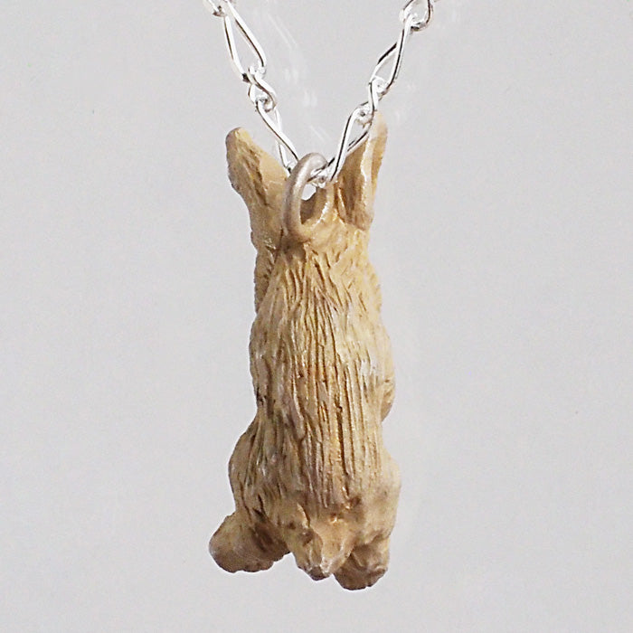 DECOvienya Handmade Accessories Sitting Rabbit Pendant Silver 925 Brown Ladies [DE-155C] 