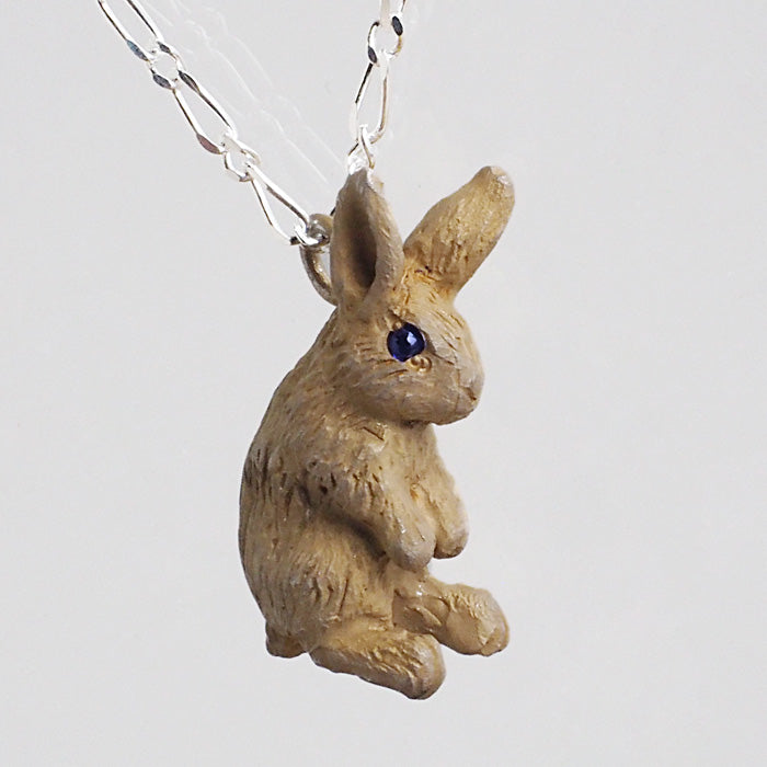 DECOvienya Handmade Accessories Sitting Rabbit Pendant 銀 925 棕色女士 [DE-155C] 