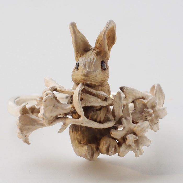 DECOvienya handmade accessories rabbit and lily ring silver 925 ladies [DE-161] 