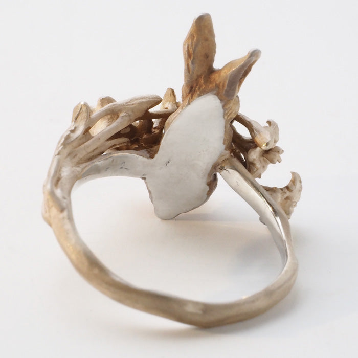 DECOvienya handmade accessories rabbit and lily ring silver 925 ladies [DE-161] 