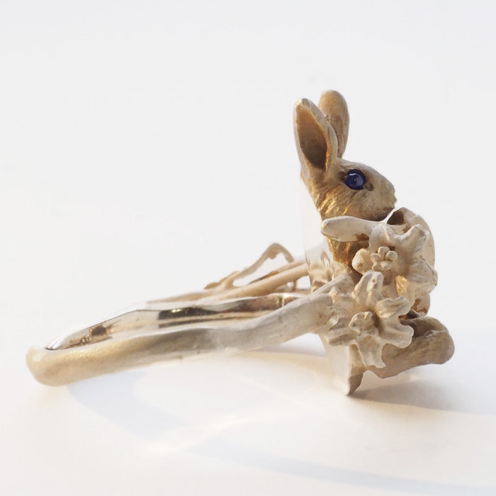 DECOvienya handmade accessories rabbit and lily ring silver 925 ladies [DE-161] 