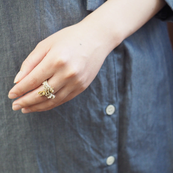 DECOvienya handmade accessories rabbit and lily ring silver 925 ladies [DE-161] 