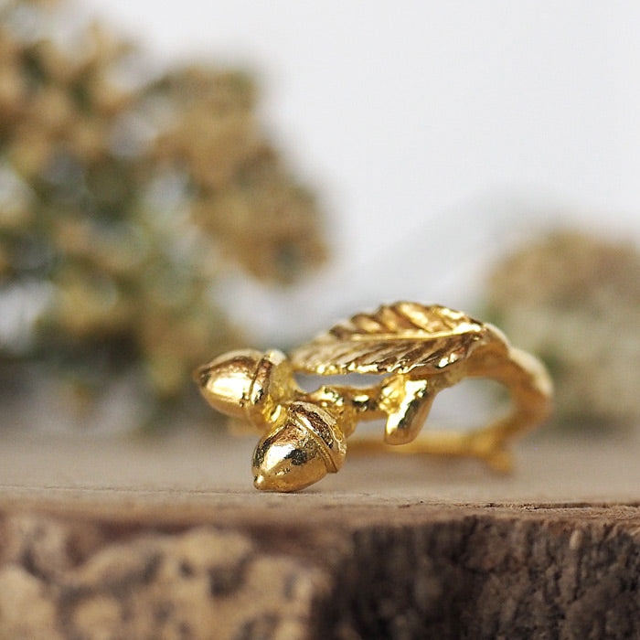 DECOvienya Handcrafted Accessories Acorn Ear Cuff Brass Single Ear Ladies [DE-162G] 