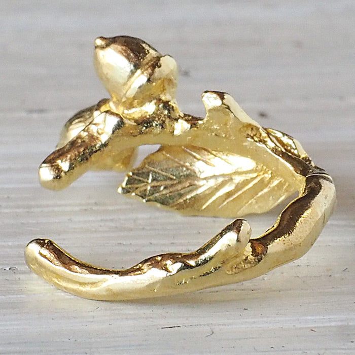 DECOvienya Handcrafted Accessories Acorn Ear Cuff Brass Single Ear Ladies [DE-162G] 