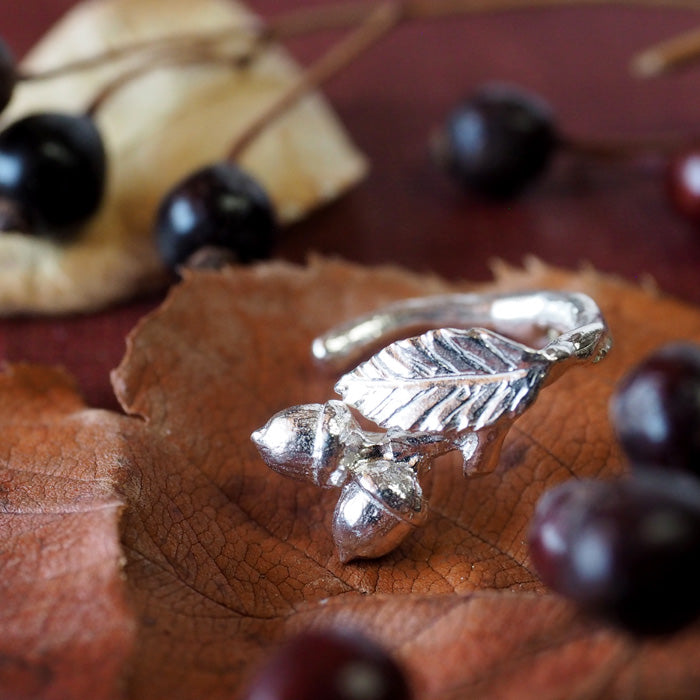 DECOvienya Handmade Accessories Acorn Ear Cuff Silver 925 Single Ear Ladies [DE-162S] 