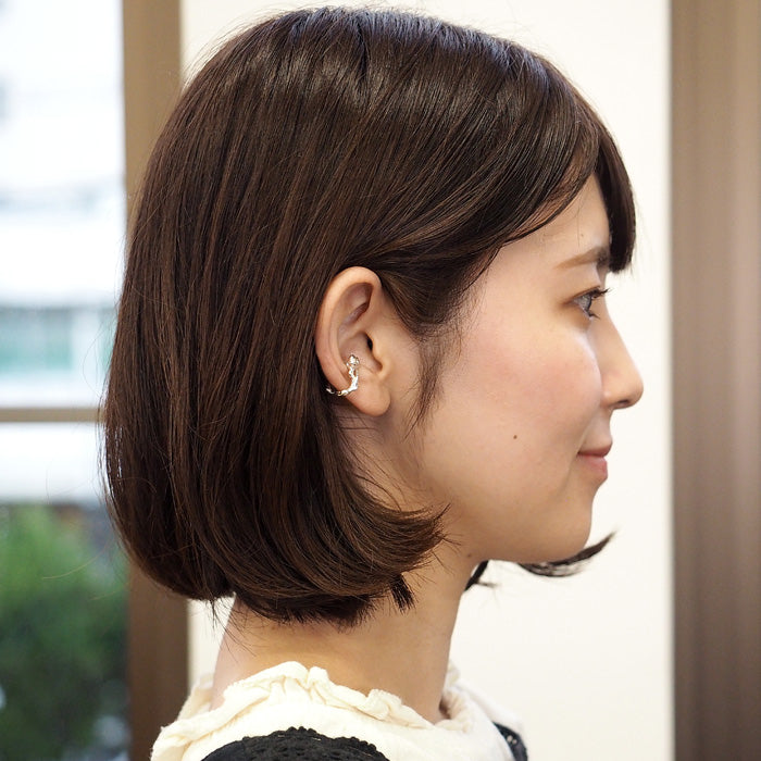 DECOvienya Handmade Accessories Acorn Ear Cuff Silver 925 Single Ear Ladies [DE-162S] 