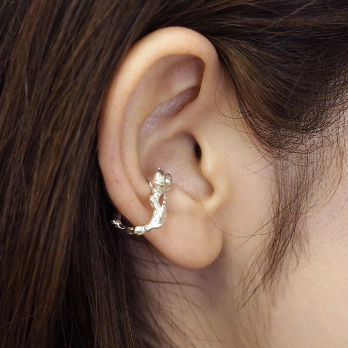 DECOvienya Handmade Accessories Acorn Ear Cuff Silver 925 Single Ear Ladies [DE-162S] 