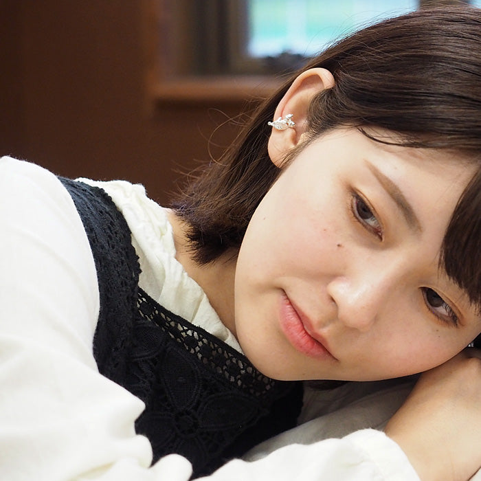 DECOvienya Handmade Accessories Acorn Ear Cuff Silver 925 Single Ear Ladies [DE-162S] 