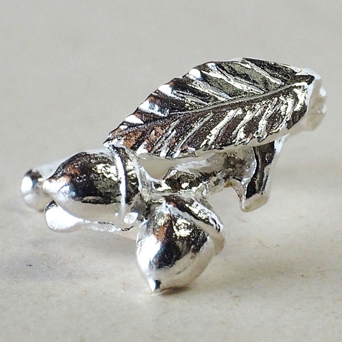 DECOvienya Handmade Accessories Acorn Ear Cuff Silver 925 Single Ear Ladies [DE-162S] 