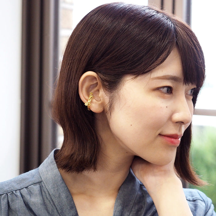 DECOvienya Handmade Accessories Lily Ear Cuff Brass Single Ear Ladies [DE-165G] 