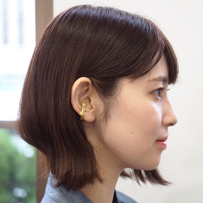 DECOvienya Handmade Accessories Lily Ear Cuff Brass Single Ear Ladies [DE-165G] 