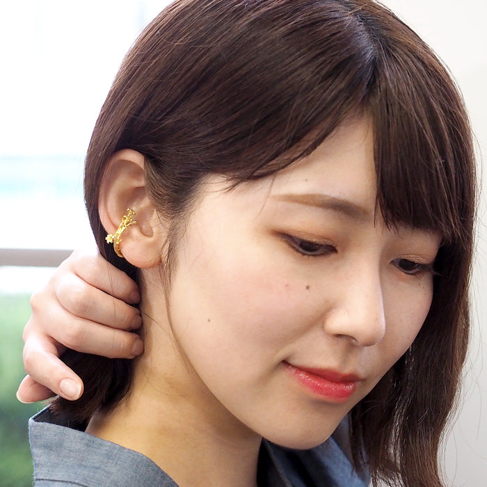 DECOvienya Handmade Accessories Lily Ear Cuff Brass Single Ear Ladies [DE-165G] 