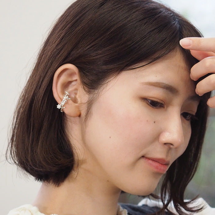 DECOvienya Handmade Accessories Lily Ear Cuff Silver 925 Single Ear Ladies [DE-165S] 